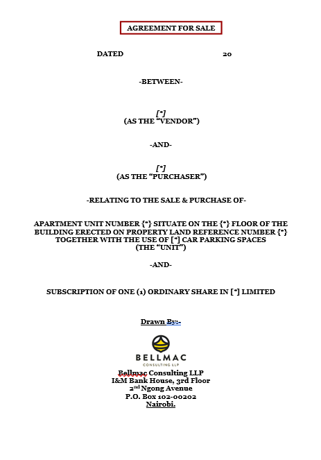 Agreement for Sale of an Off Plan Apartment to a Company document preview