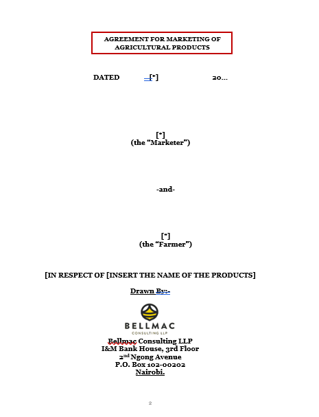 Agricultural Products Marketing Agreement document preview